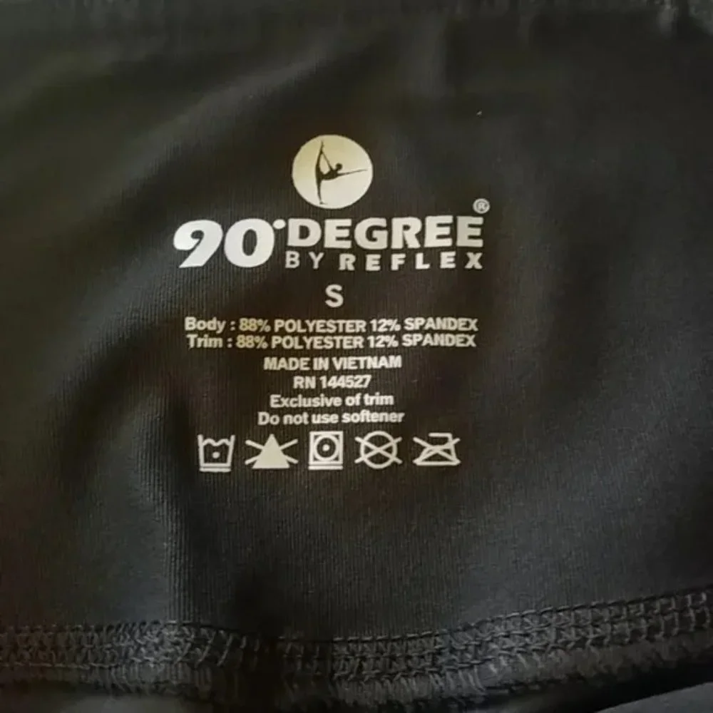 90 Degree by Reflex High Waisted Leggings Colorblock S Ruby Black - Picture 4 of 12